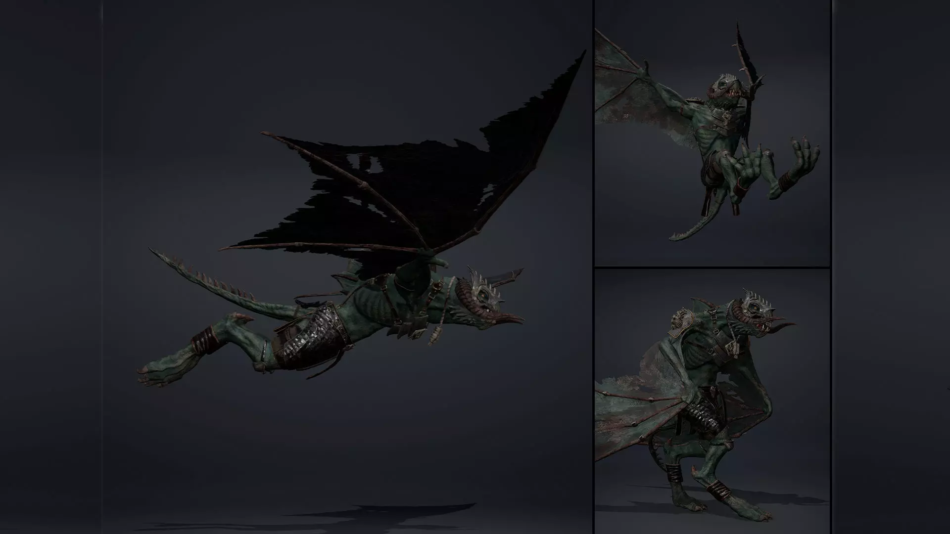 Ghost Spearman Wing1 Low-poly 3D model