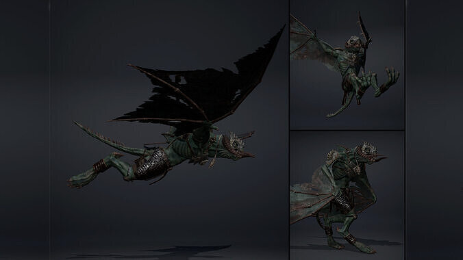 Ghost Spearman Wing1 Low-poly 3D model