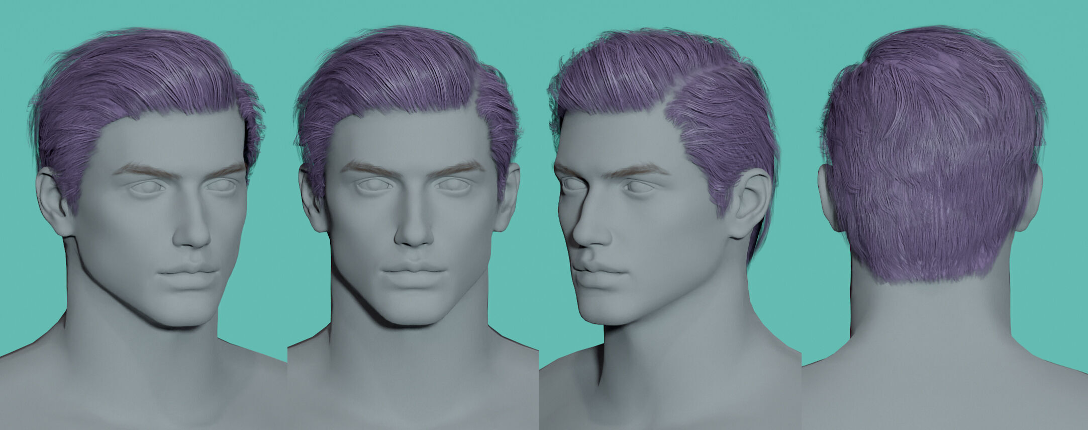 12 Real-time man Hairstyles collection 02 Low-poly 3D model_9