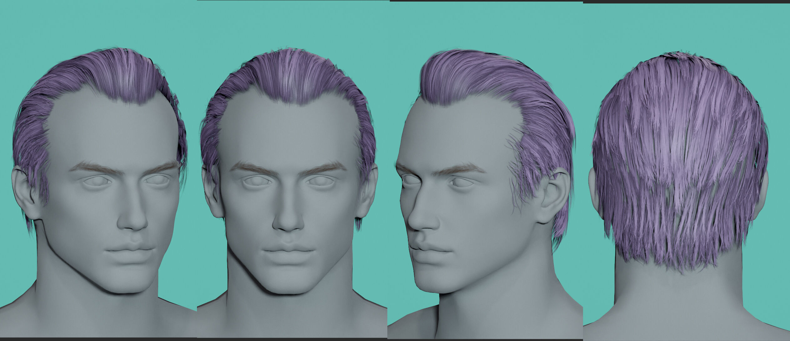 12 Real-time man Hairstyles collection 02 Low-poly 3D model_7