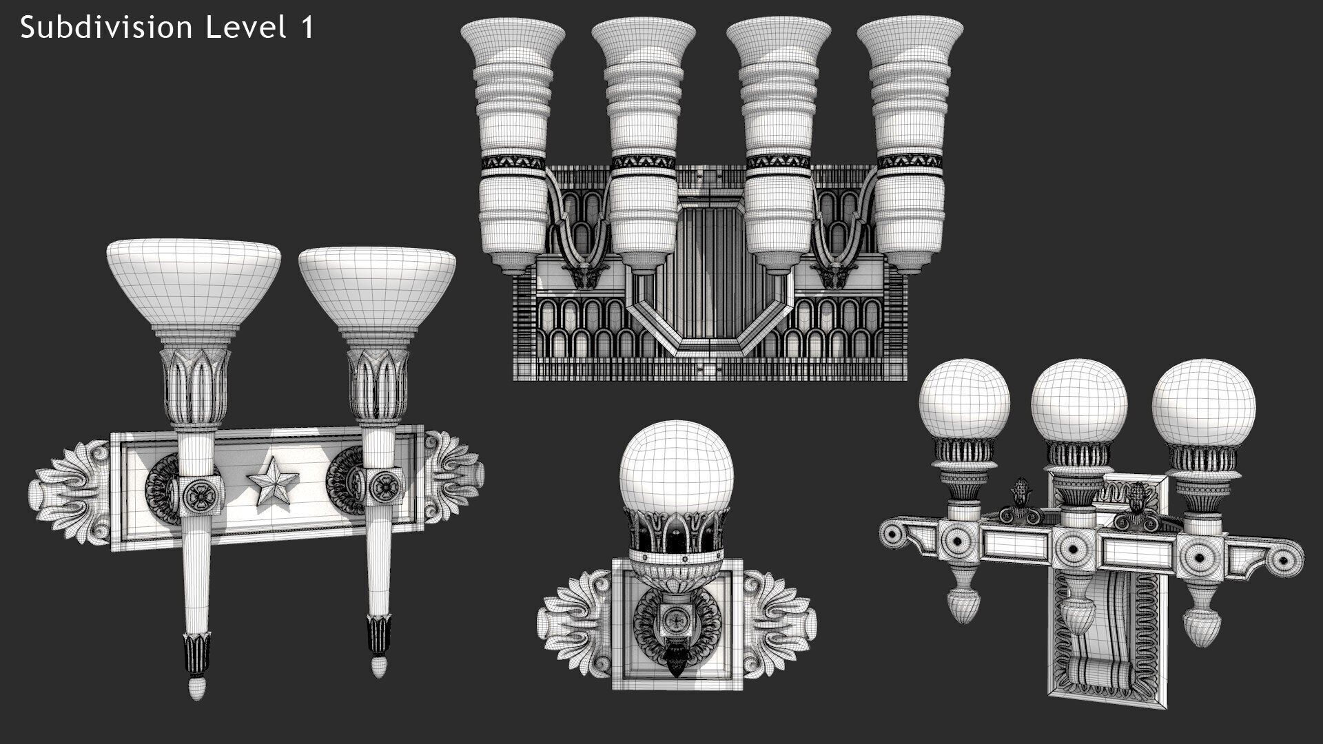 Wall Street Light 3D model_7