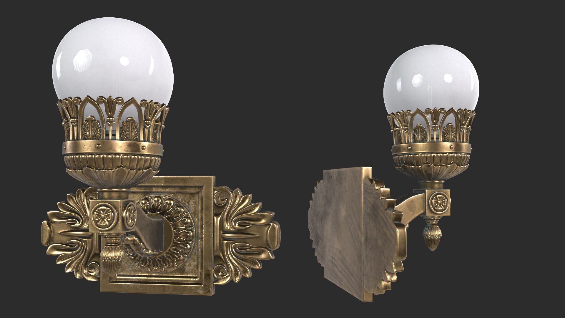 Wall Street Light 3D model_4