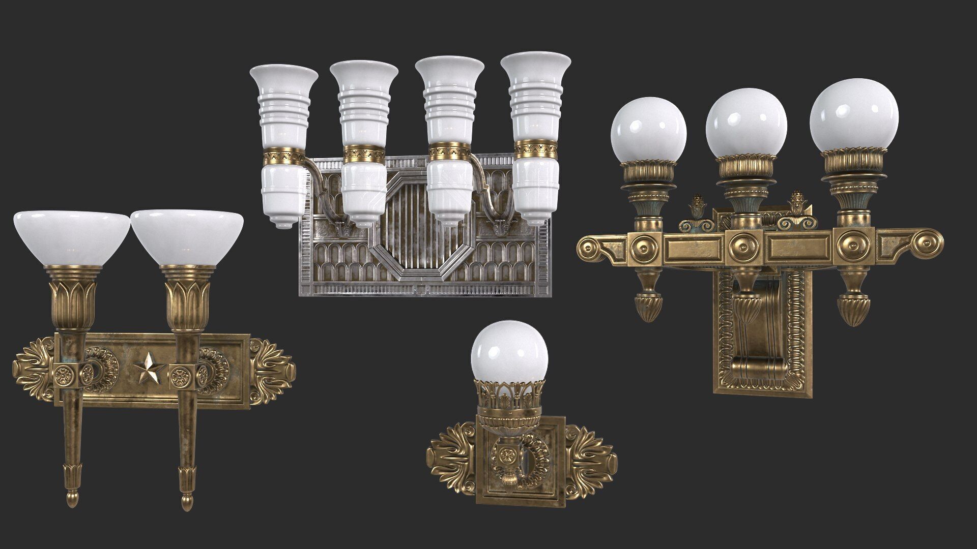 Wall Street Light 3D model_1