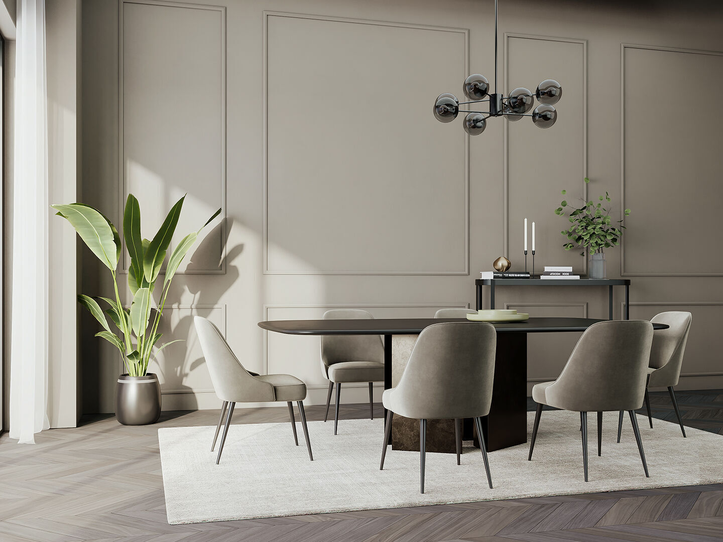 Interior dining room scene 01 3D model_2