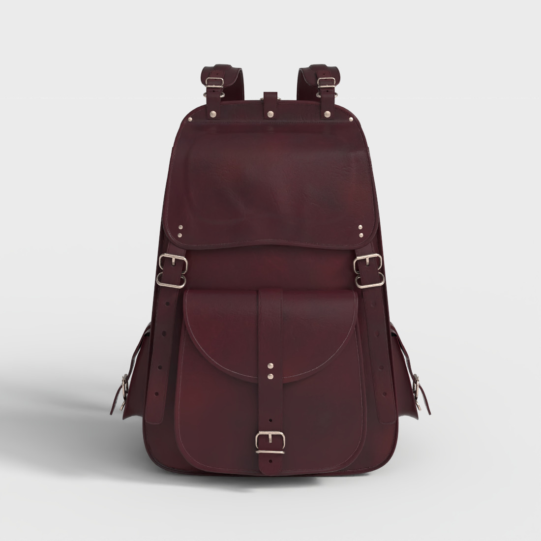 VINTAGE LEATHER LAPTOP BACKPACK Low-poly 3D model_1