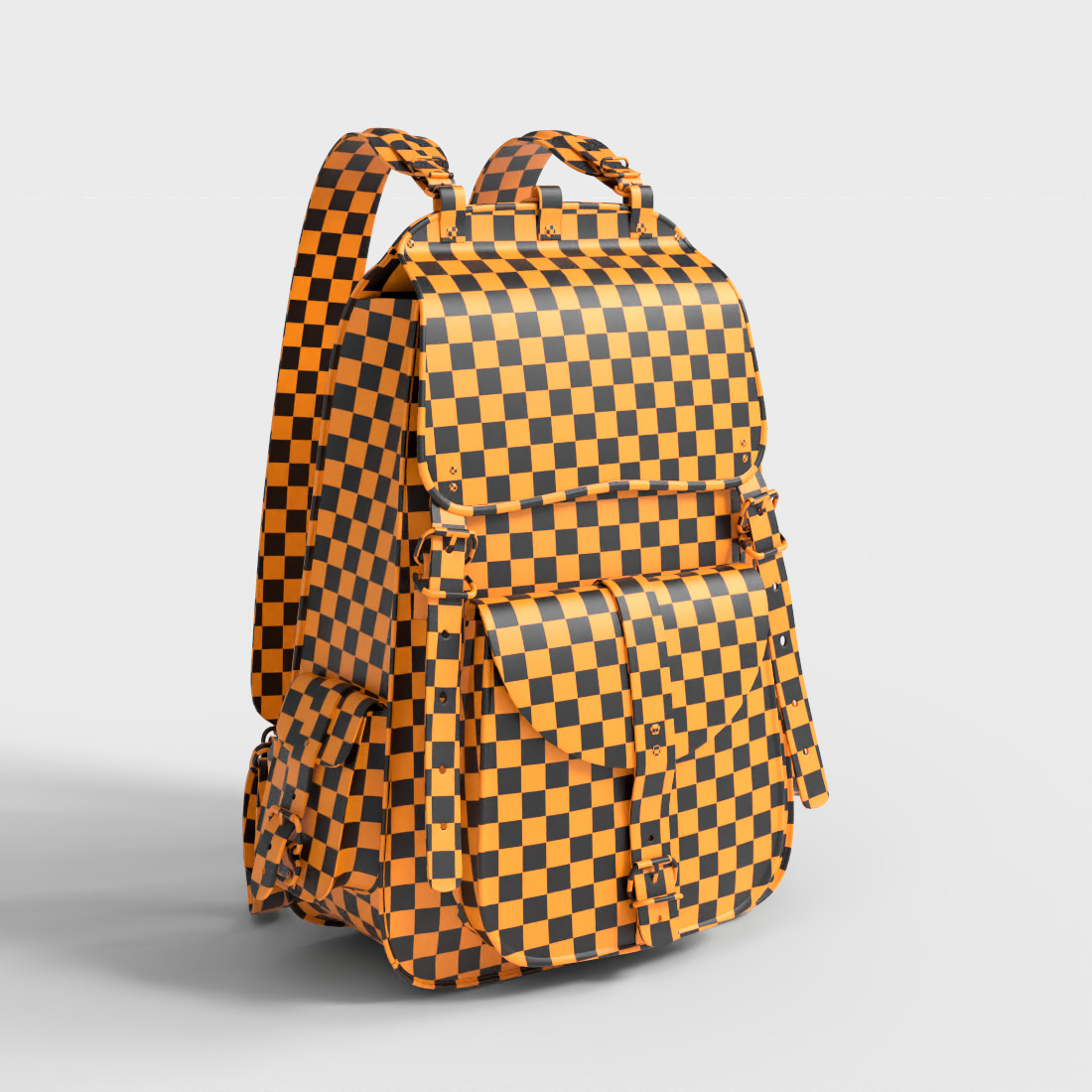 VINTAGE LEATHER LAPTOP BACKPACK Low-poly 3D model_7