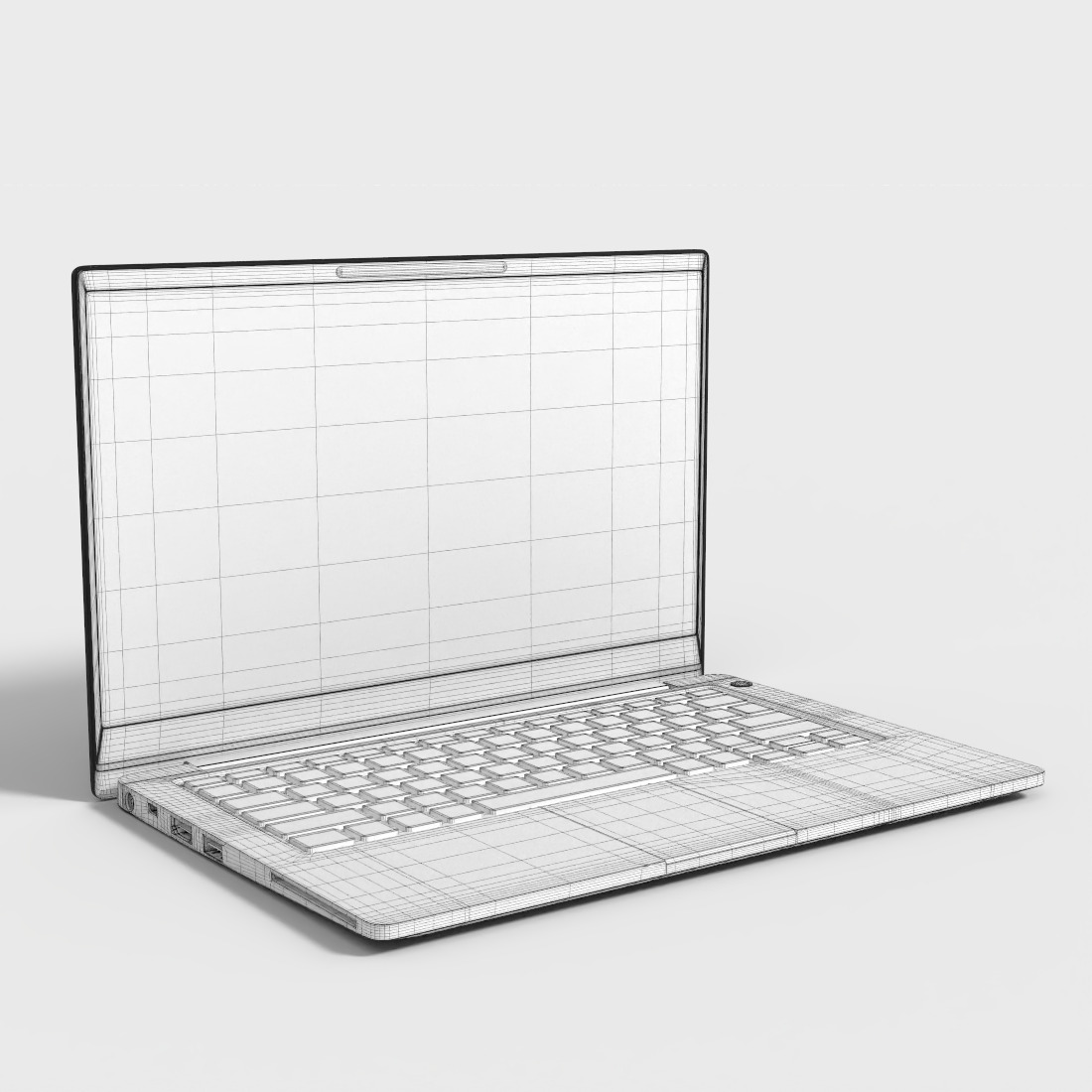 DELL BUSINESS LAPTOP Low-poly 3D model_7