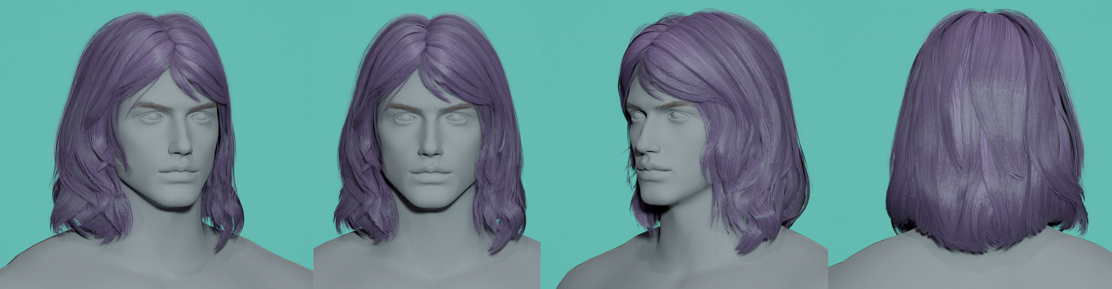12 Real-time man Hairstyles collection 03 Low-poly 3D model_8