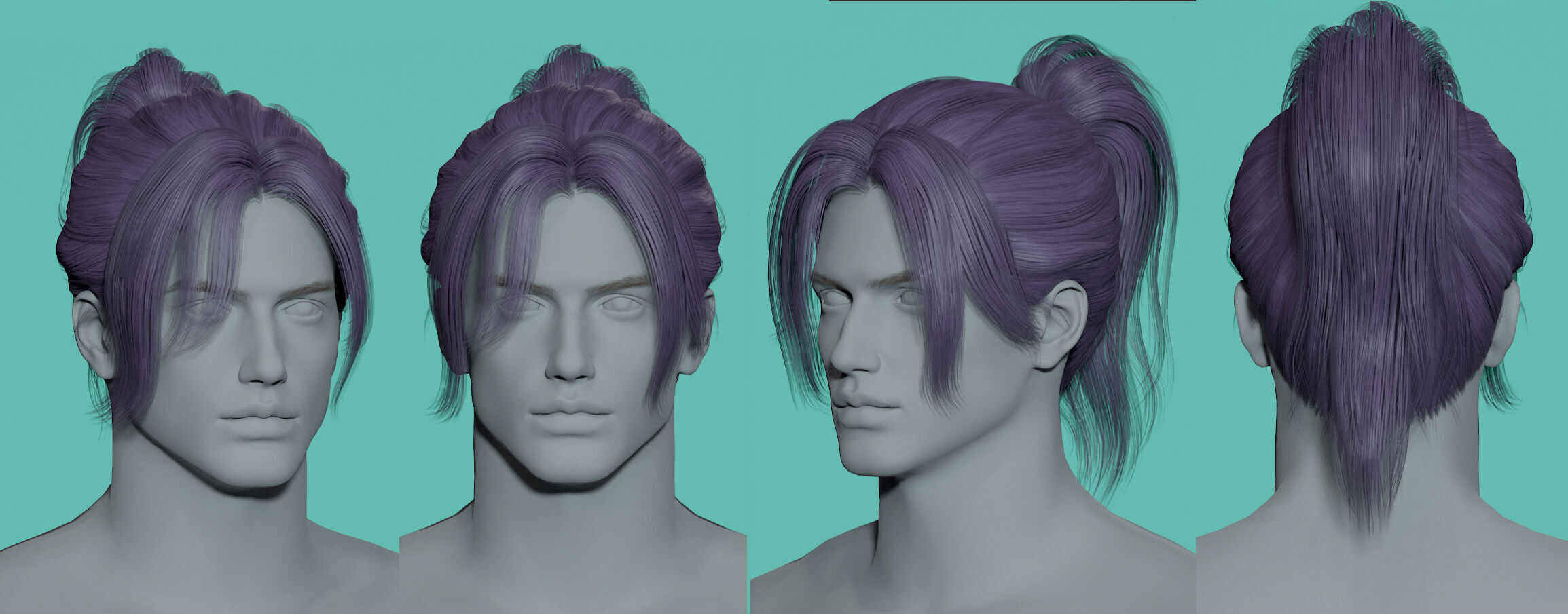 12 Real-time man Hairstyles collection 03 Low-poly 3D model_6