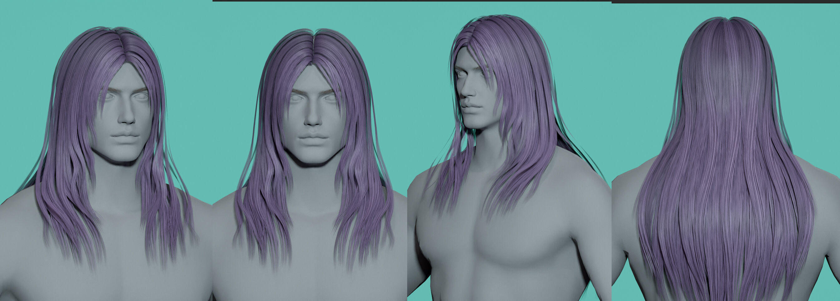 12 Real-time man Hairstyles collection 03 Low-poly 3D model_2