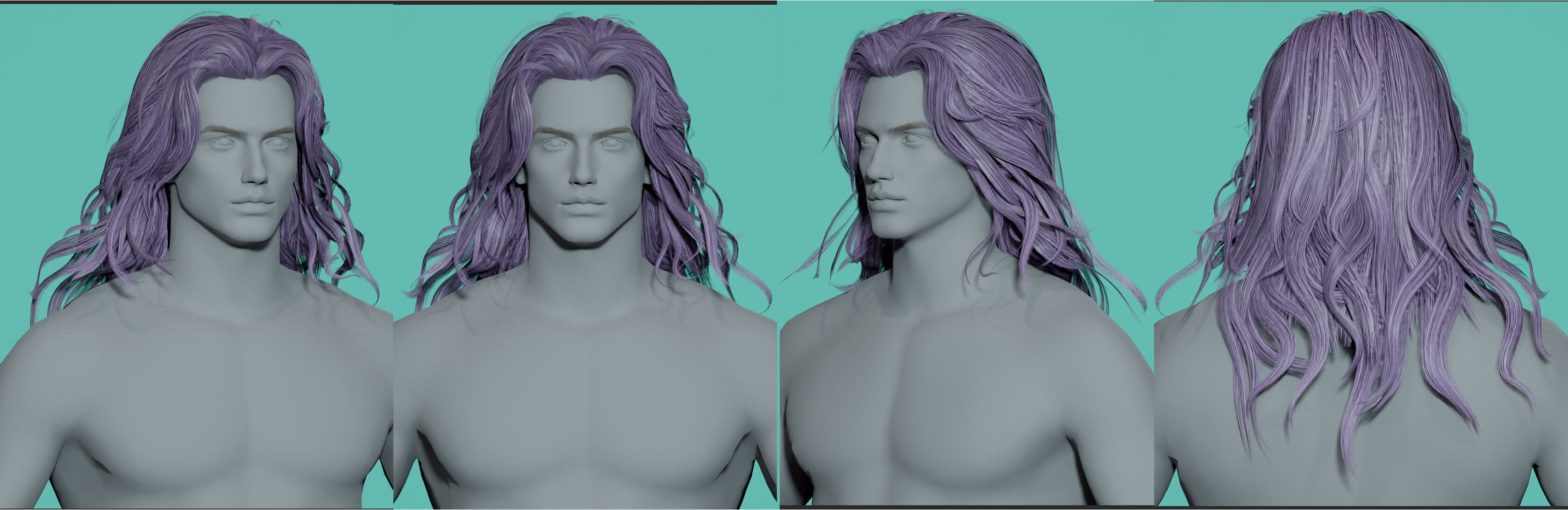 12 Real-time man Hairstyles collection 03 Low-poly 3D model_9