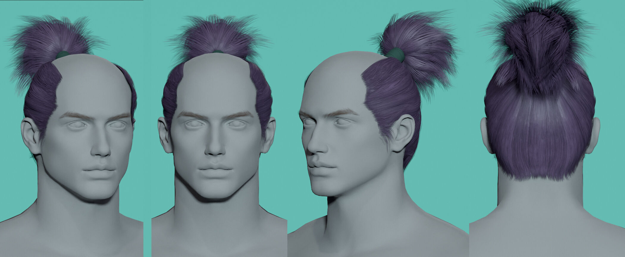 12 Real-time man Hairstyles collection 03 Low-poly 3D model_5