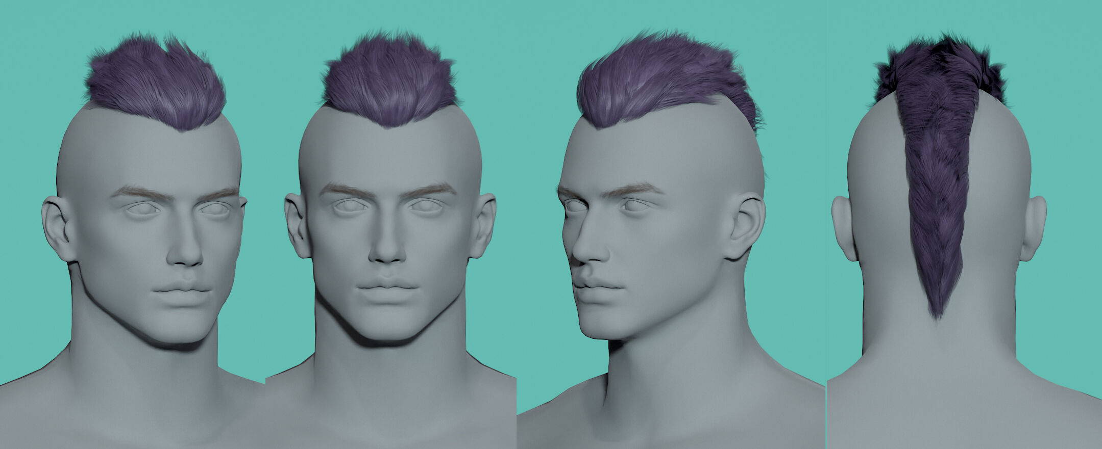 12 Real-time man Hairstyles collection 03 Low-poly 3D model_7