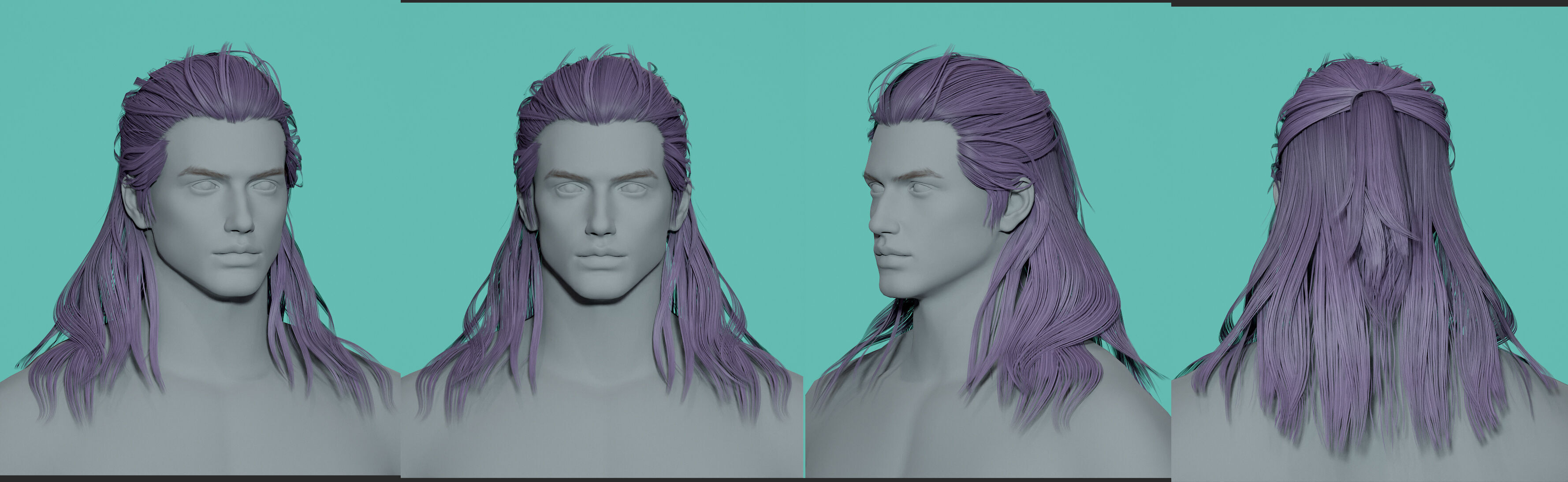 12 Real-time man Hairstyles collection 03 Low-poly 3D model_3