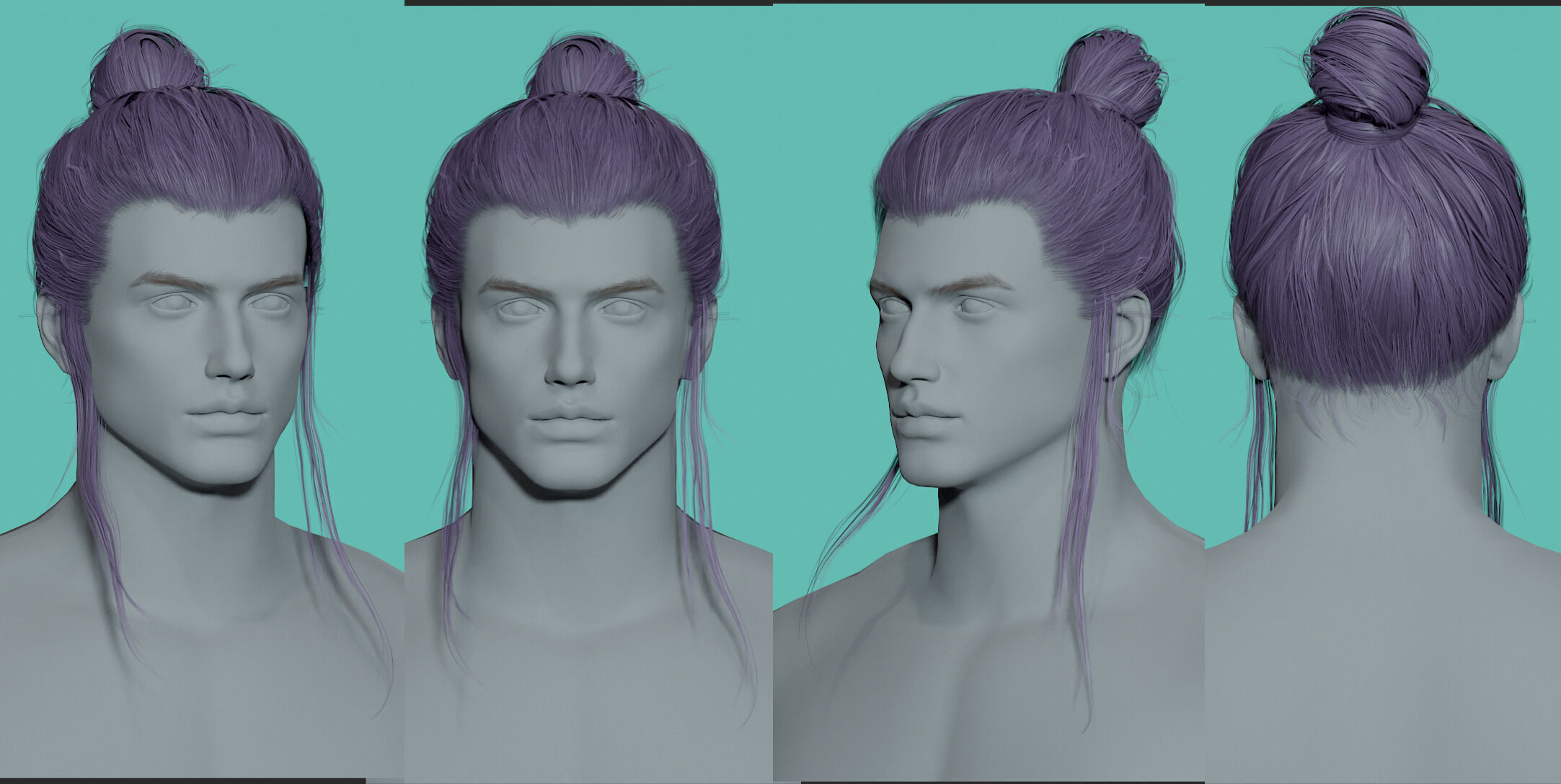 12 Real-time man Hairstyles collection 03 Low-poly 3D model_4