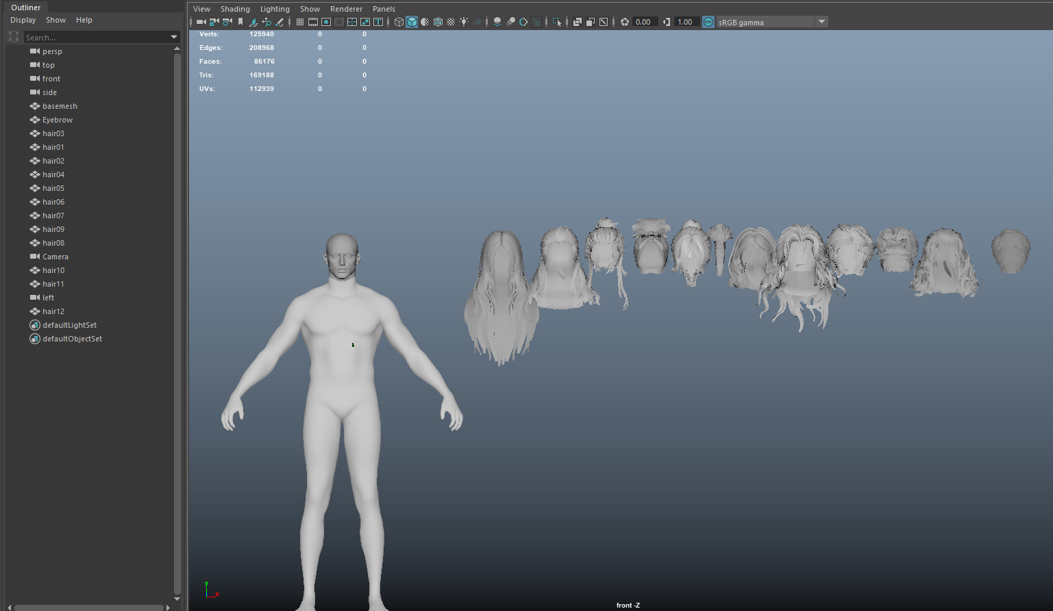 12 Real-time man Hairstyles collection 03 Low-poly 3D model_15