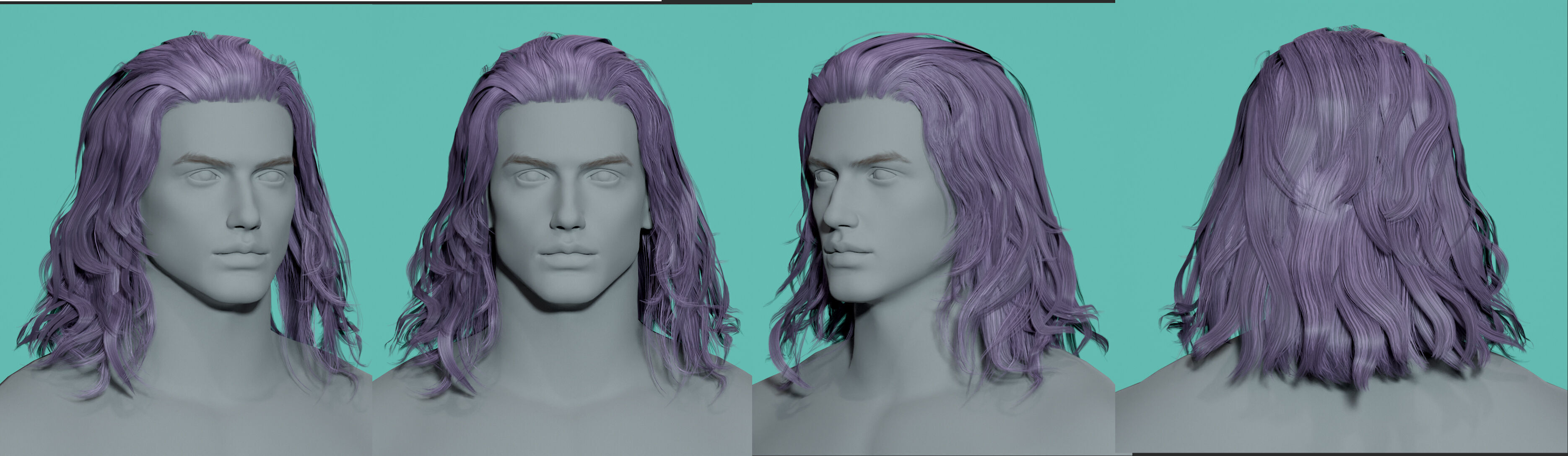 12 Real-time man Hairstyles collection 03 Low-poly 3D model_12