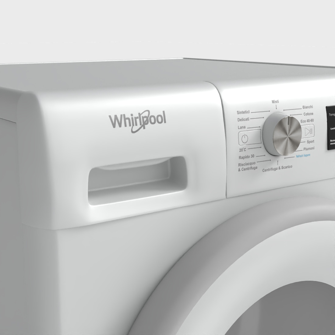 WHIRLPOOL WASHING MACHINE Low-poly 3D model_5