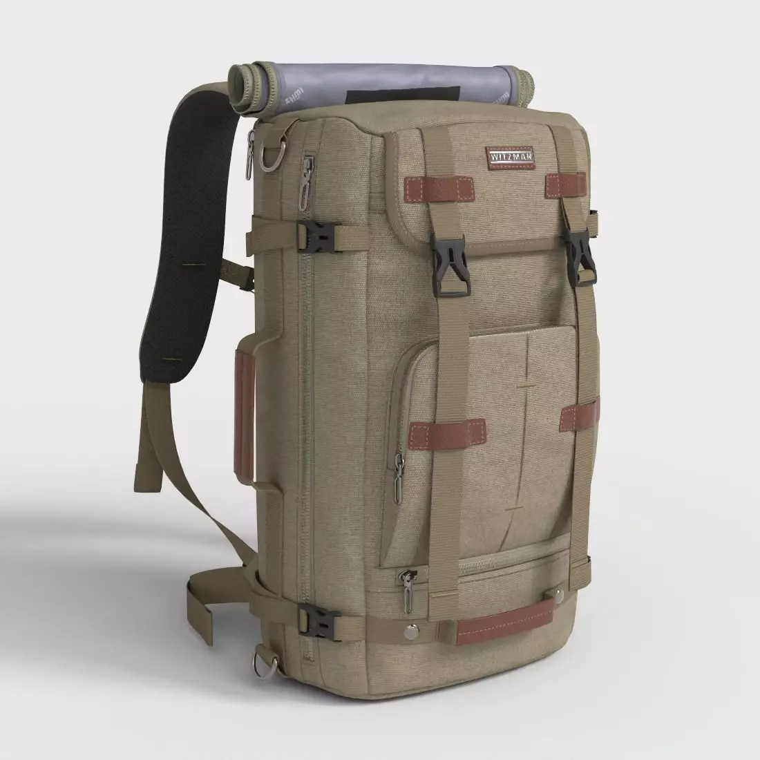 HIKING BACKPACK Low-poly 3D model_0