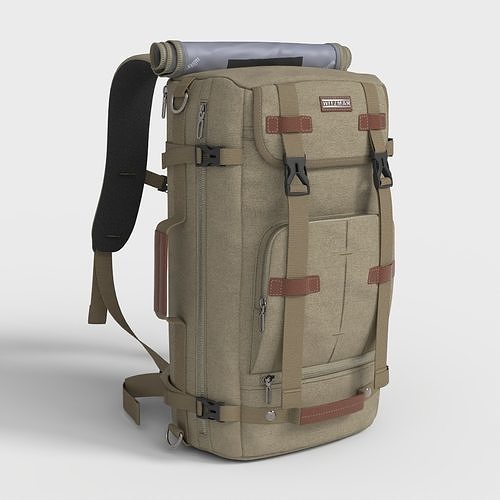 HIKING BACKPACK Low-poly 3D model