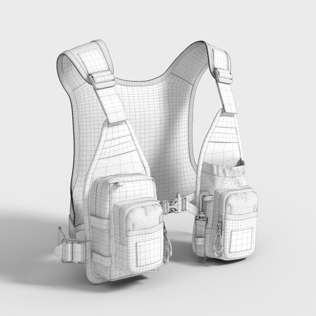 BASSDASH FISHING VEST Low-poly 3D model_8