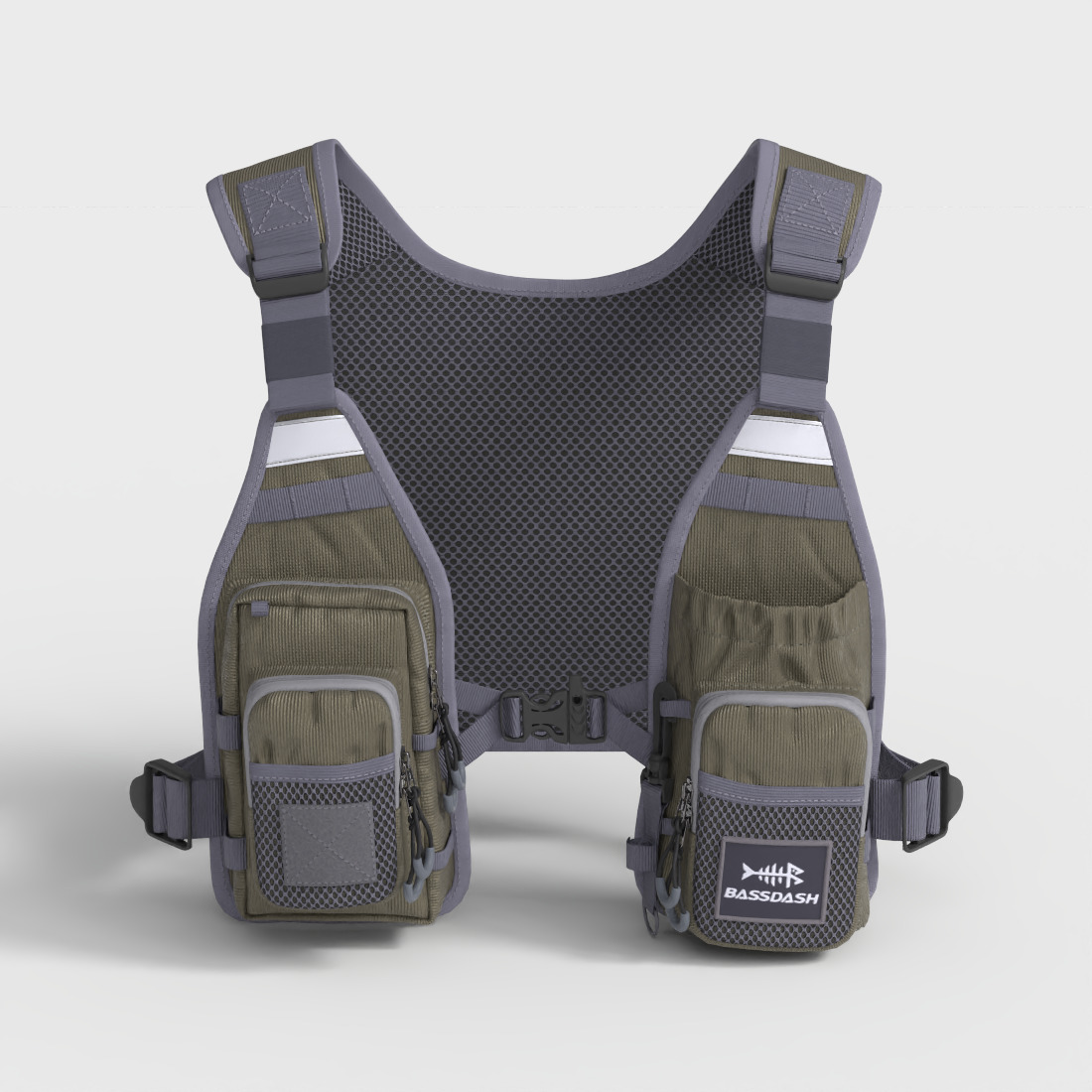 BASSDASH FISHING VEST Low-poly 3D model_1