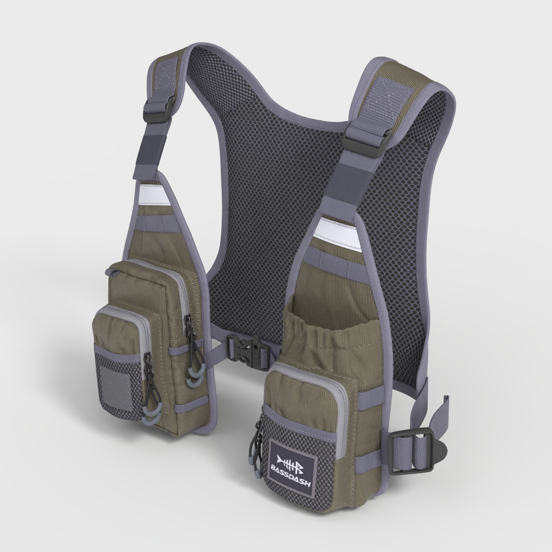 BASSDASH FISHING VEST Low-poly 3D model_4