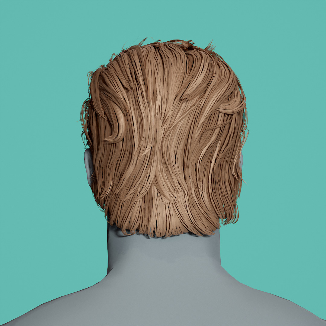 14 Real-time man Hairstyles collection 04 Low-poly 3D model_33