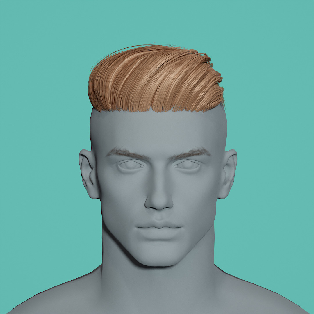 14 Real-time man Hairstyles collection 04 Low-poly 3D model_18