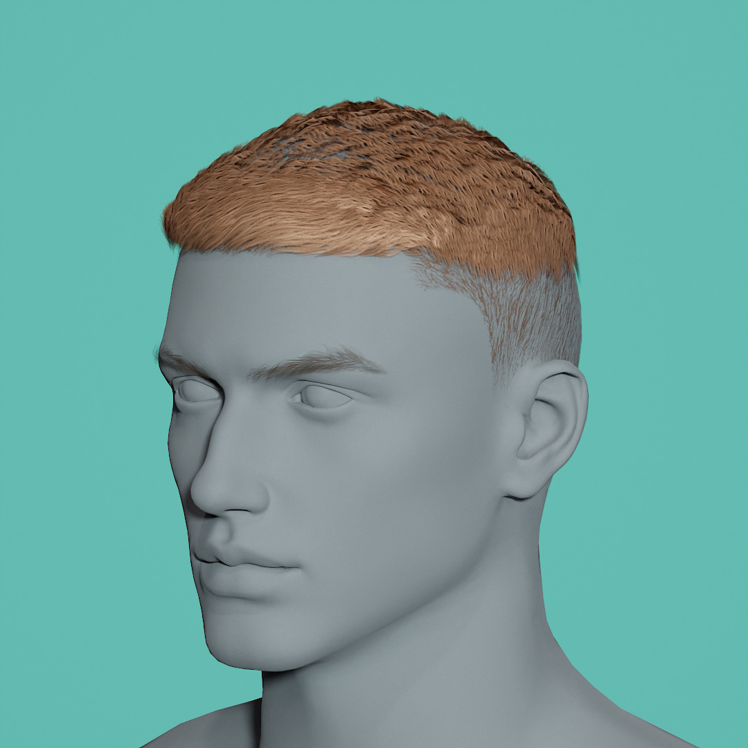 14 Real-time man Hairstyles collection 04 Low-poly 3D model_25