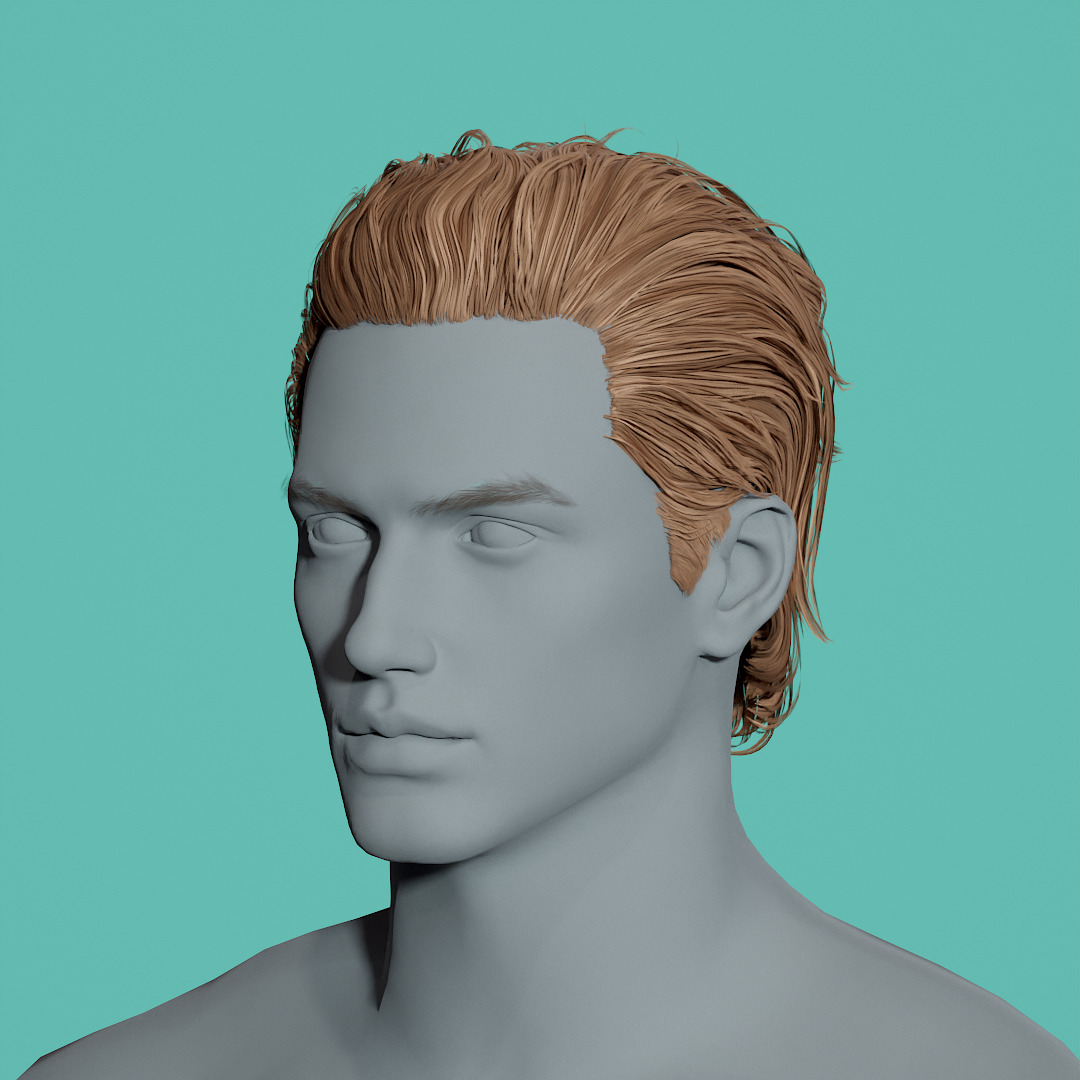 14 Real-time man Hairstyles collection 04 Low-poly 3D model_32
