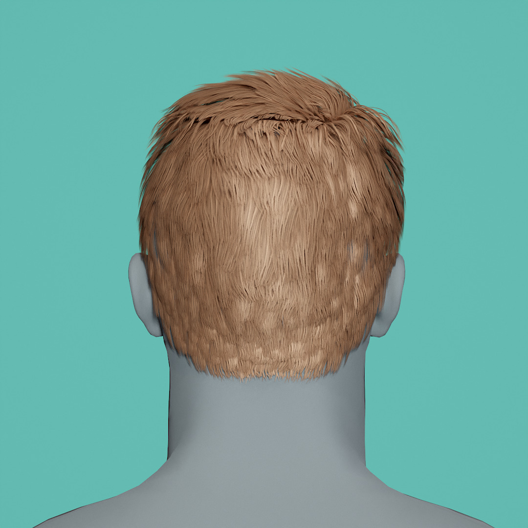 14 Real-time man Hairstyles collection 04 Low-poly 3D model_29