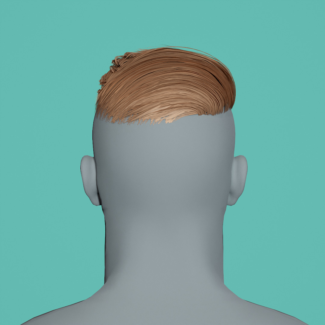 14 Real-time man Hairstyles collection 04 Low-poly 3D model_21