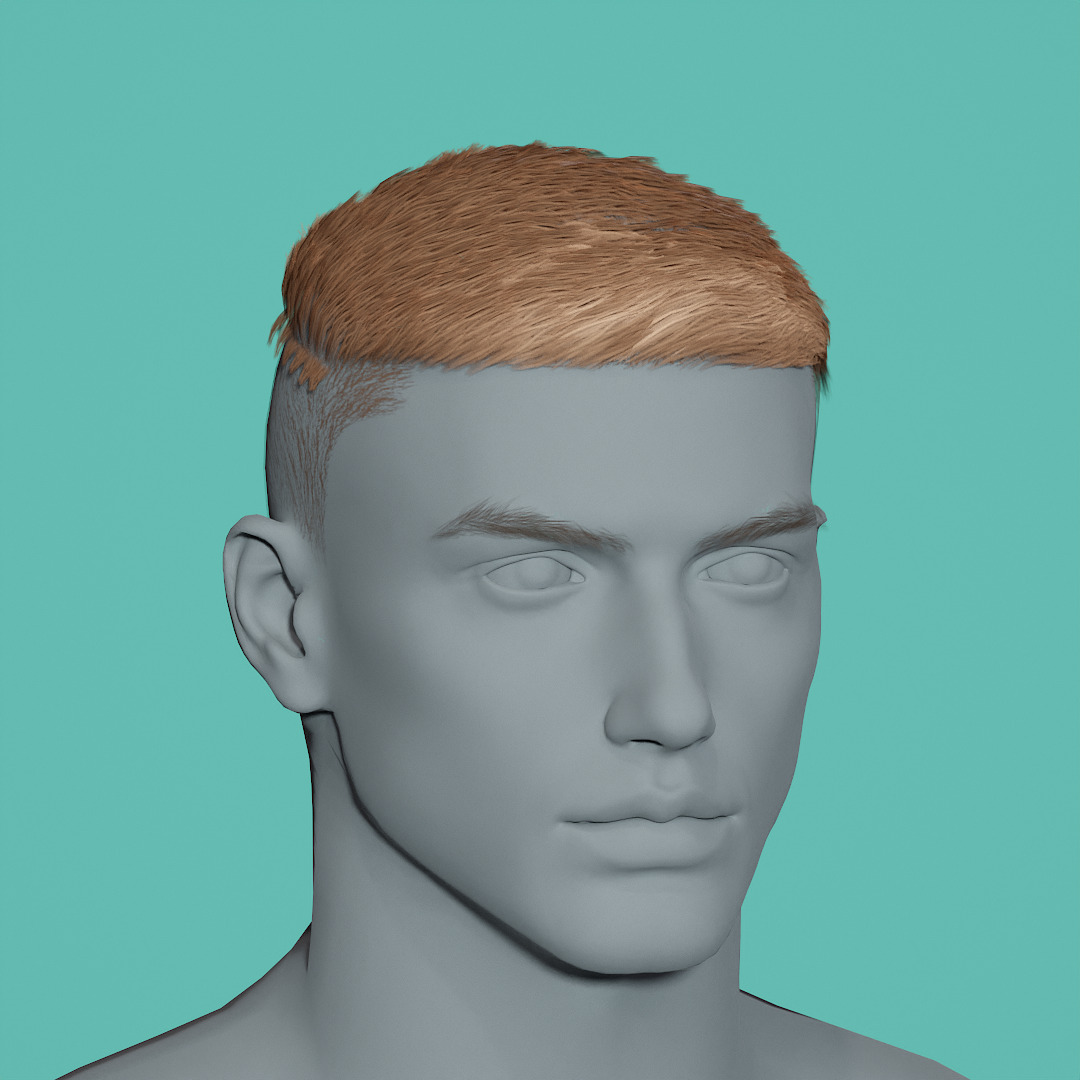 14 Real-time man Hairstyles collection 04 Low-poly 3D model_22