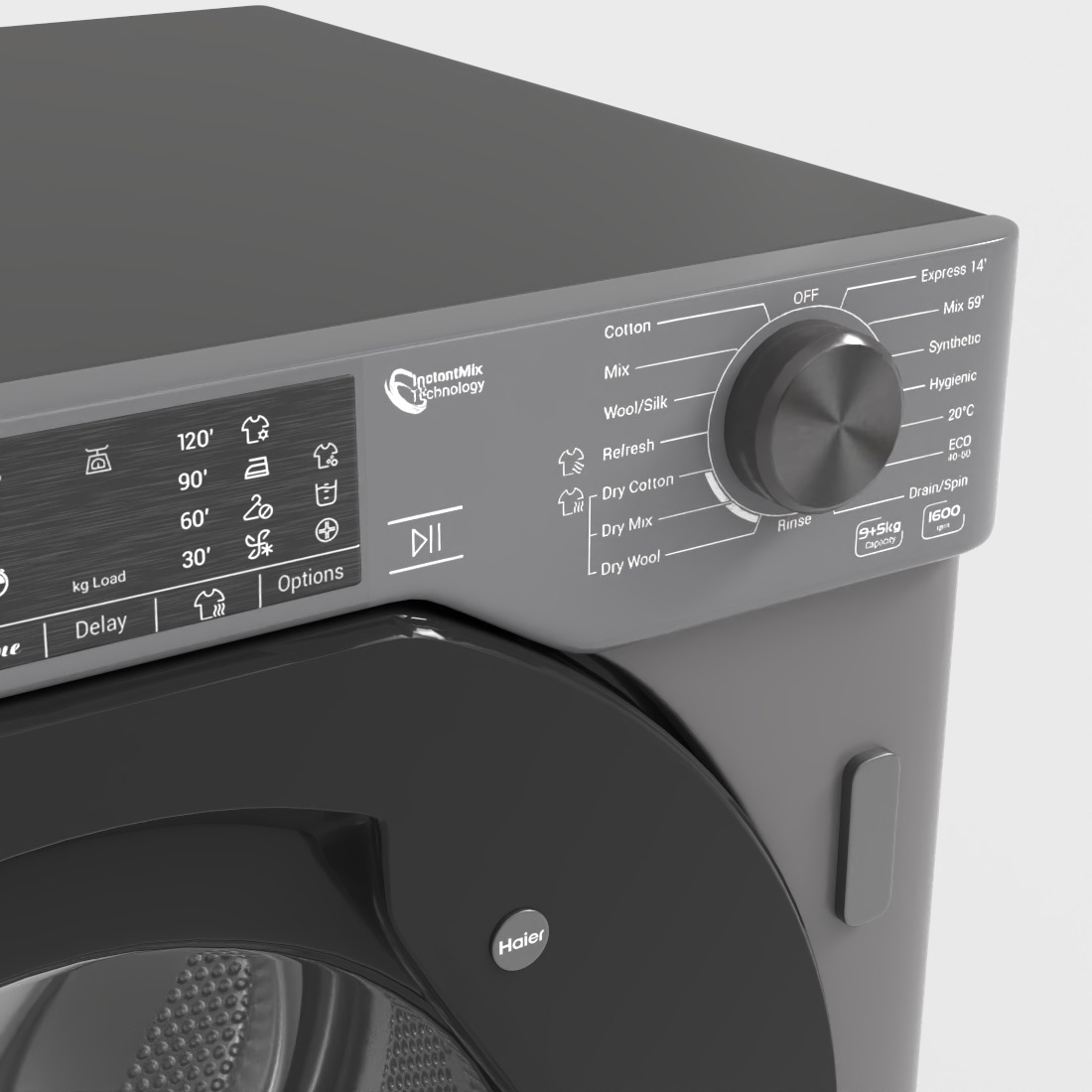 HAIER WASHING MACHINE Low-poly 3D model_5