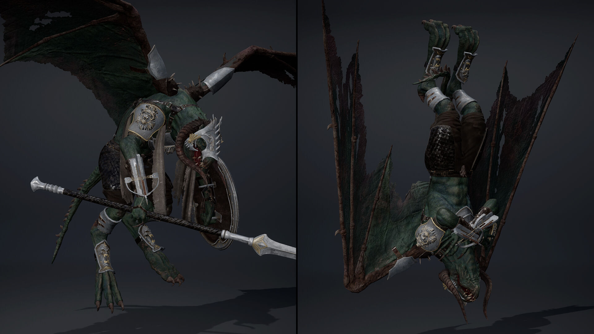 Ghost Spearman ArmWing Low-poly 3D model_15