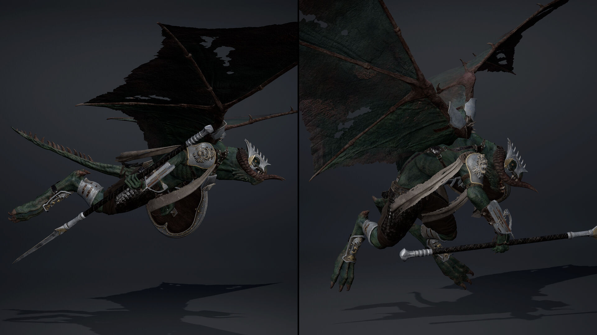Ghost Spearman ArmWing Low-poly 3D model_7