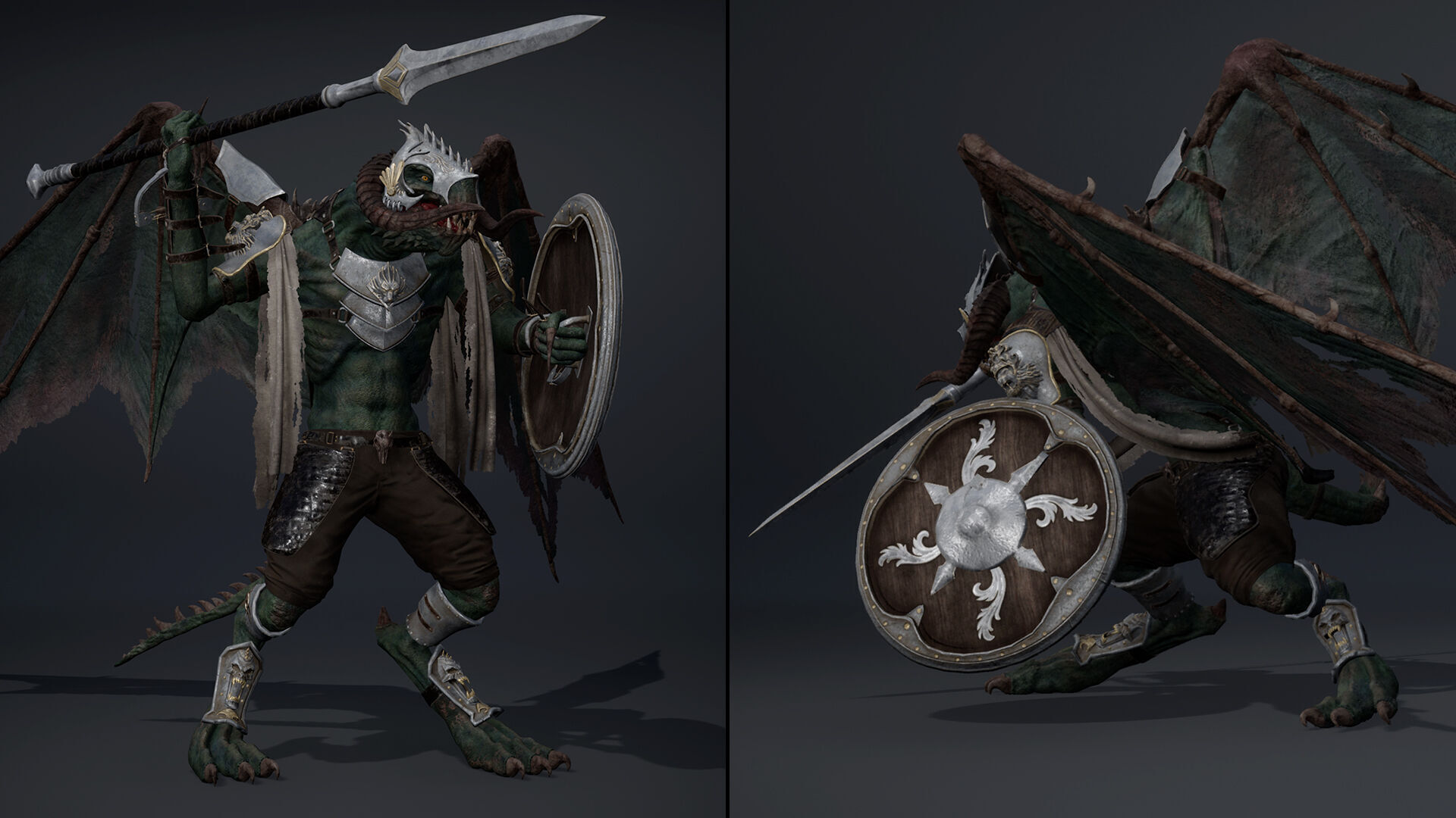 Ghost Spearman ArmWing Low-poly 3D model_8