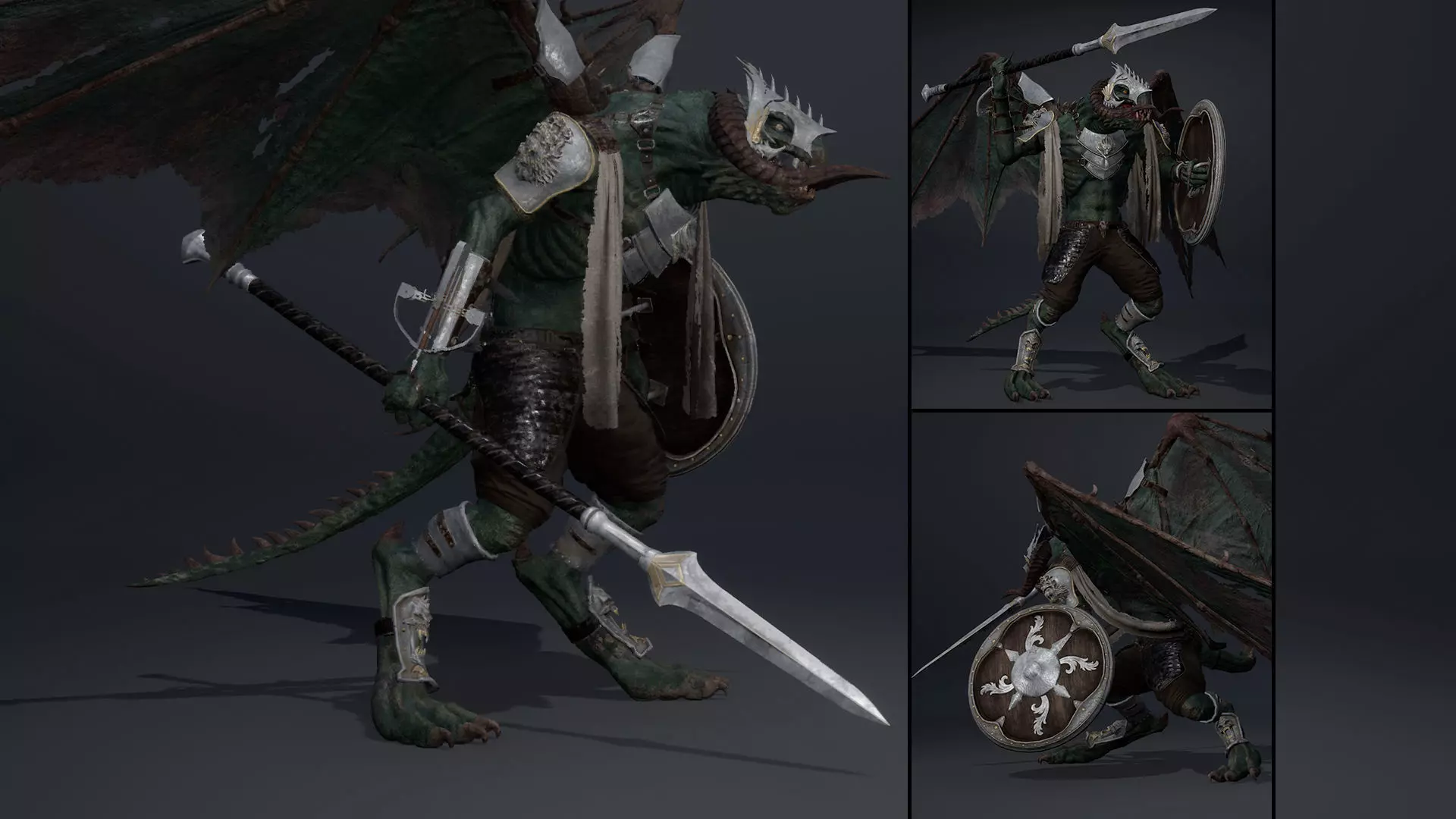 Ghost Spearman ArmWing Low-poly 3D model_0