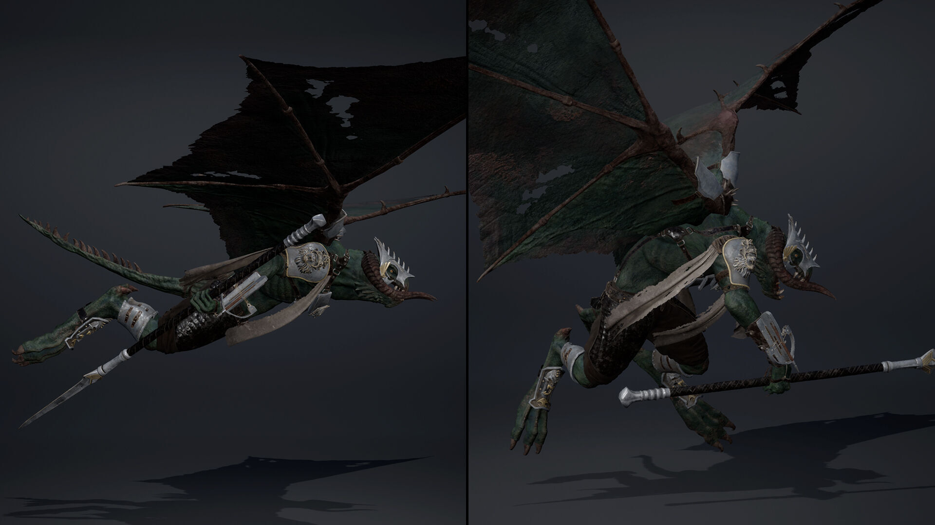 Ghost Spearman ArmWing Low-poly 3D model_19