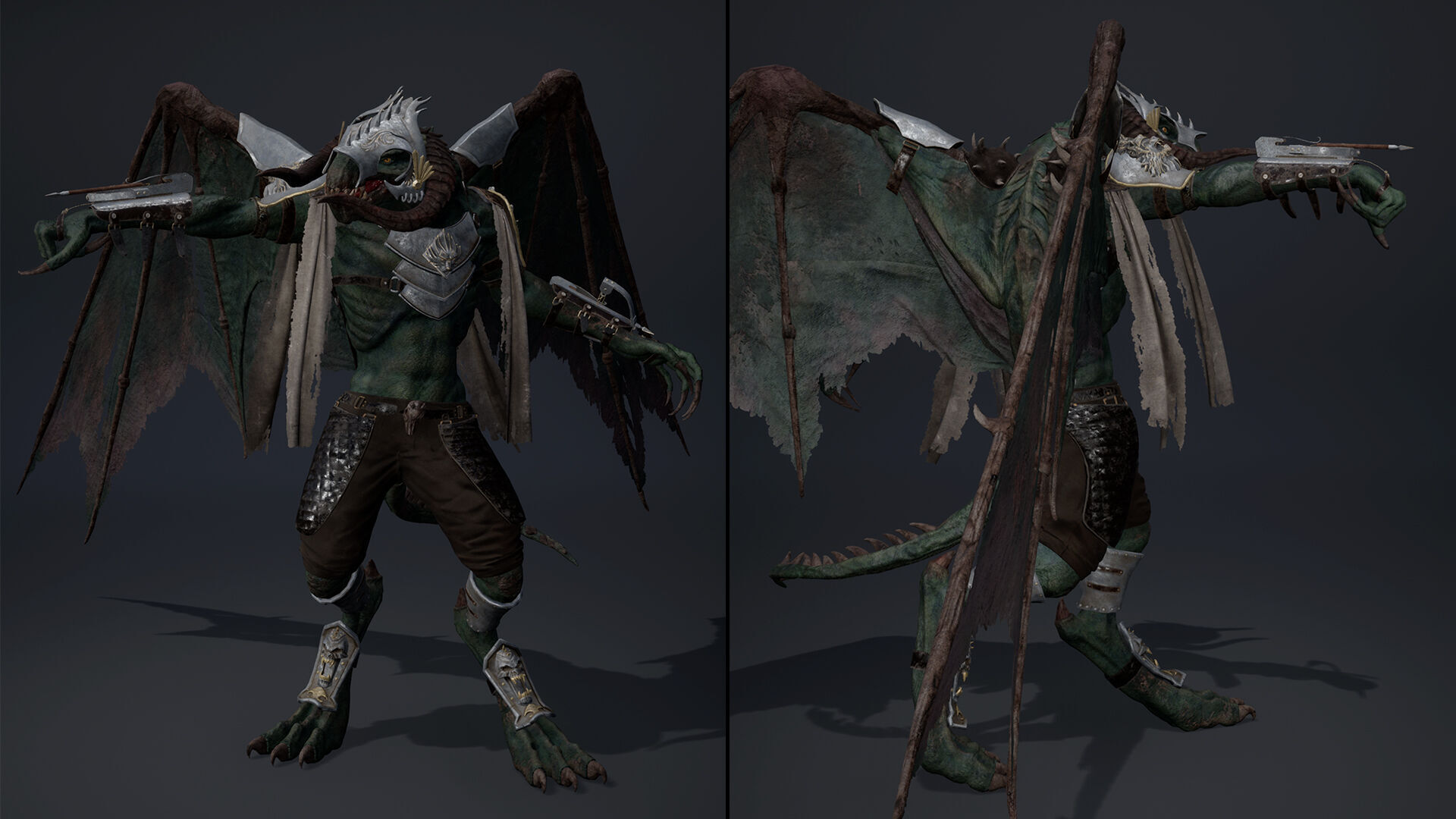 Ghost Spearman ArmWing Low-poly 3D model_21