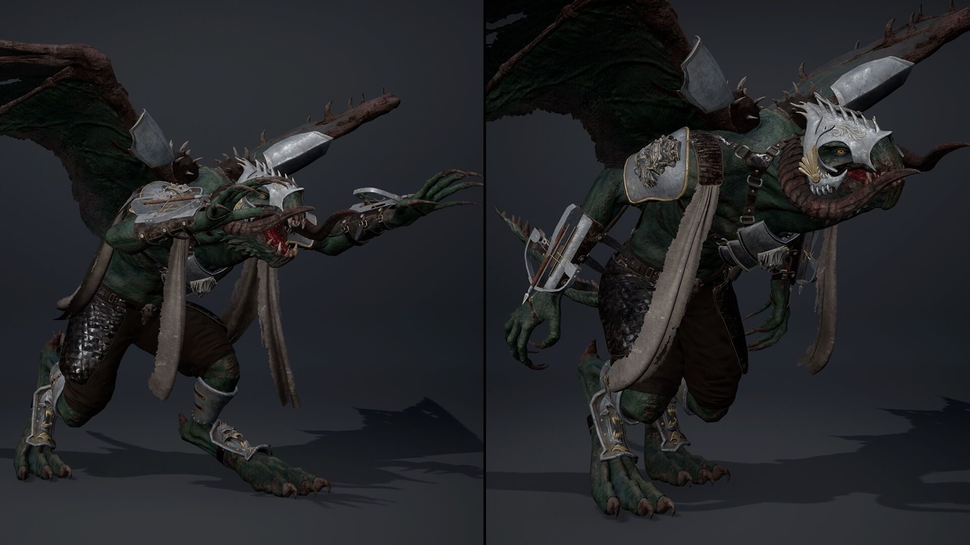 Ghost Spearman ArmWing Low-poly 3D model_14