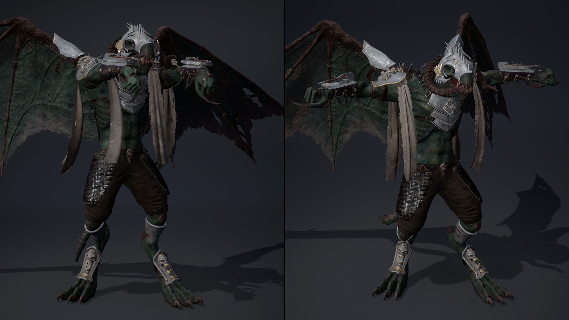 Ghost Spearman ArmWing Low-poly 3D model_12