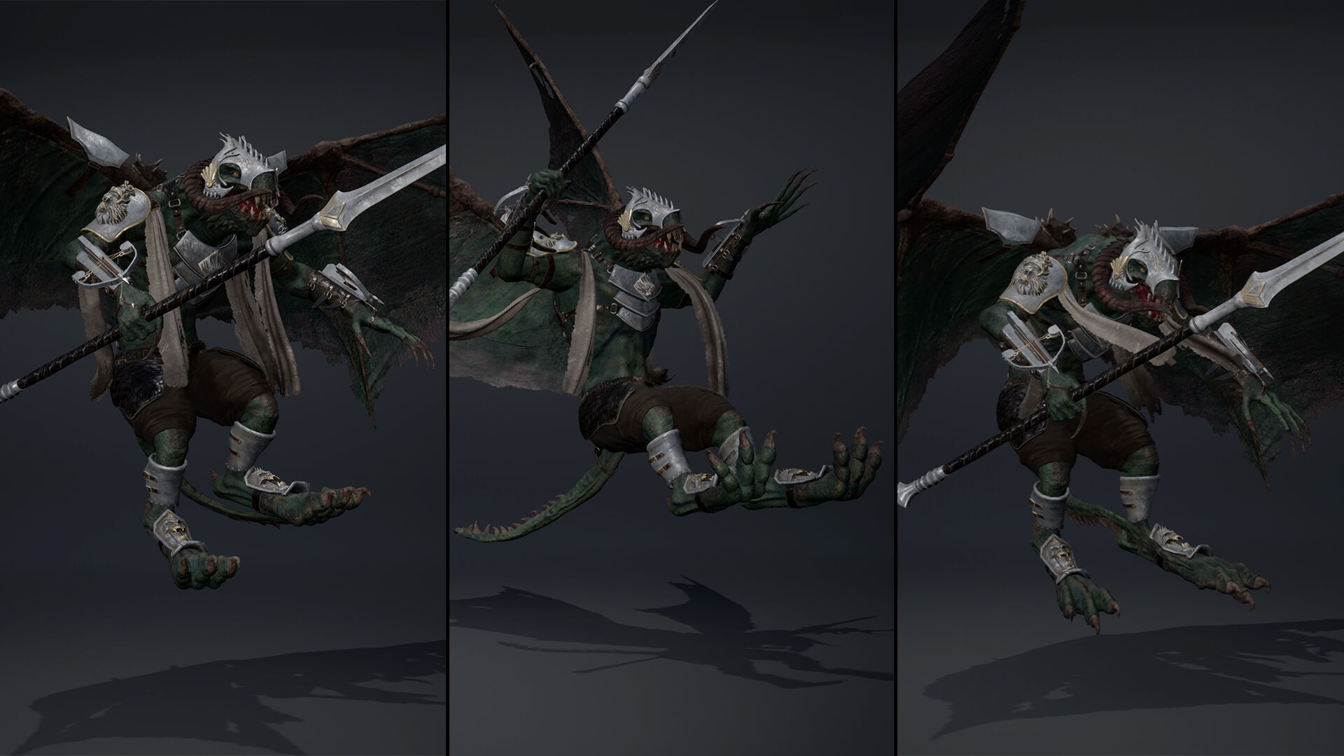 Ghost Spearman ArmWing Low-poly 3D model_18