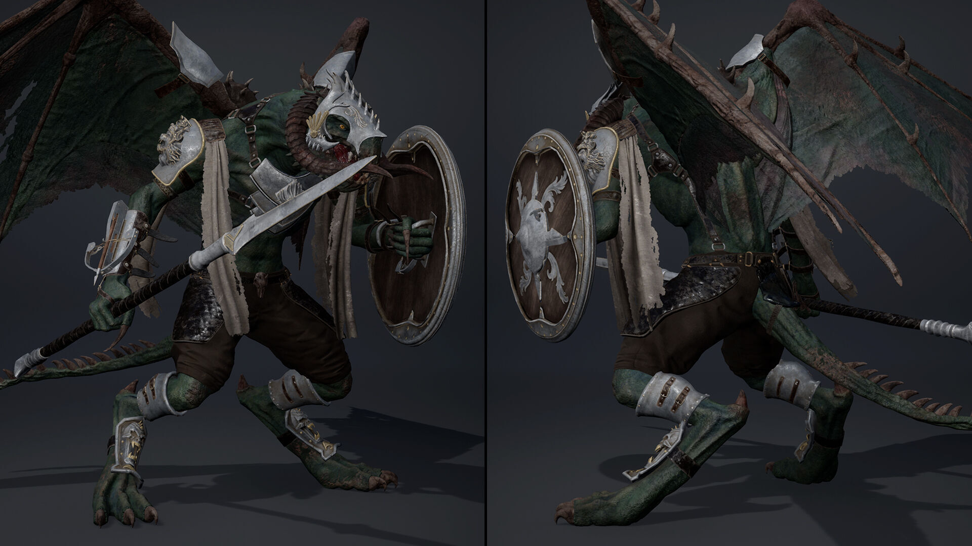 Ghost Spearman ArmWing Low-poly 3D model_5