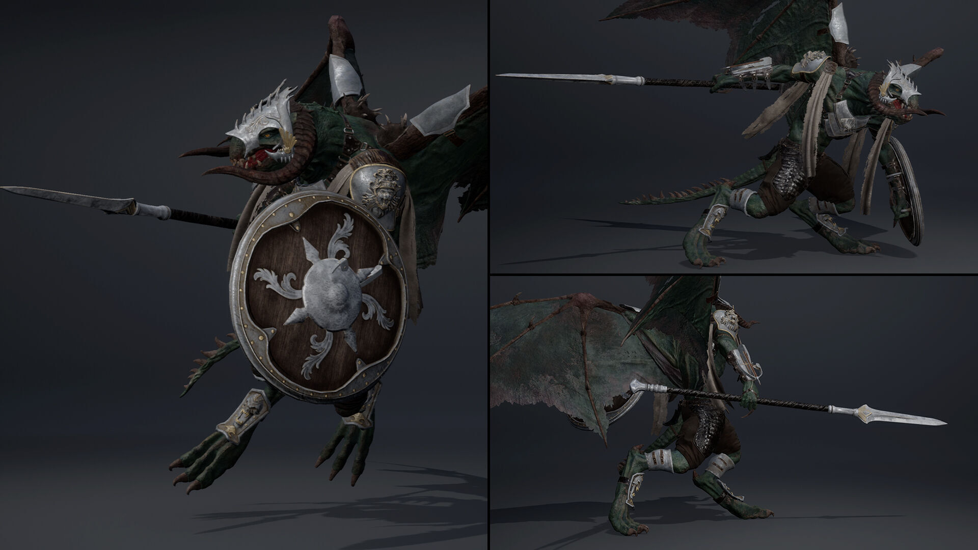 Ghost Spearman ArmWing Low-poly 3D model_10