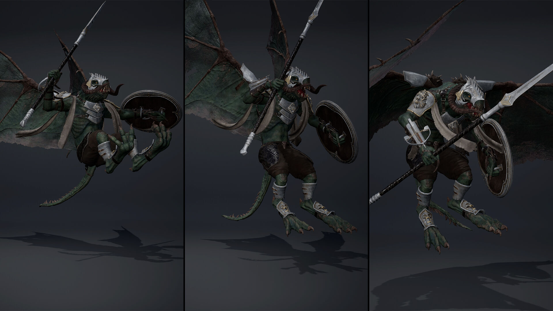 Ghost Spearman ArmWing Low-poly 3D model_16