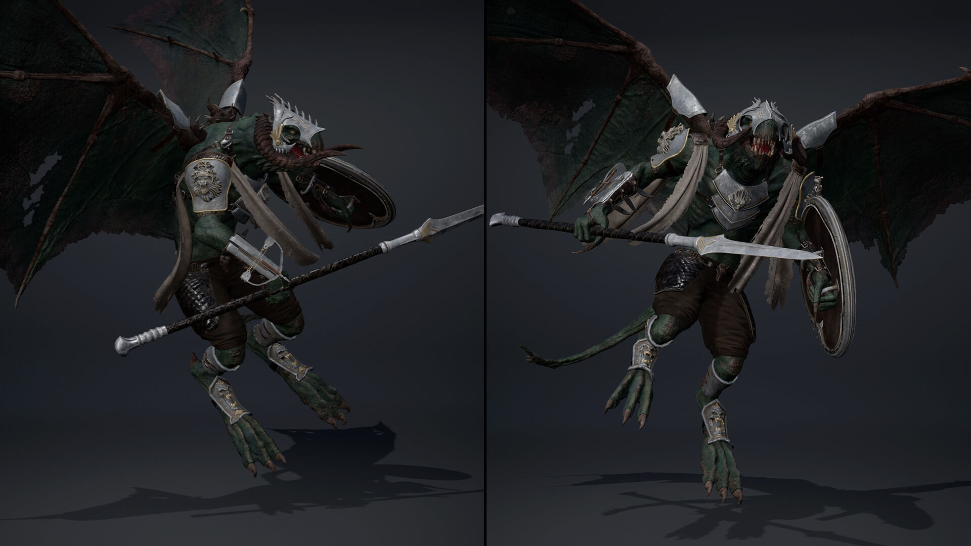 Ghost Spearman ArmWing Low-poly 3D model_6