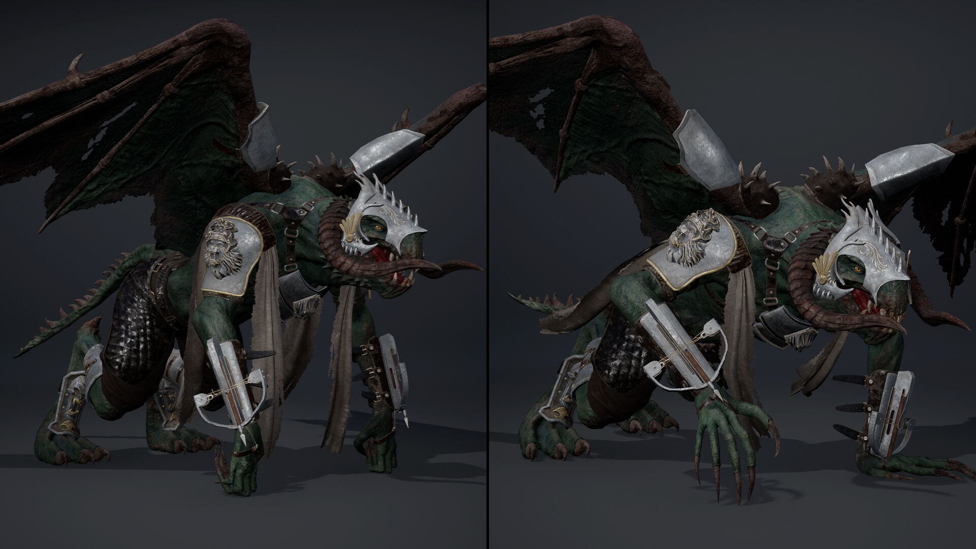 Ghost Spearman ArmWing Low-poly 3D model_11