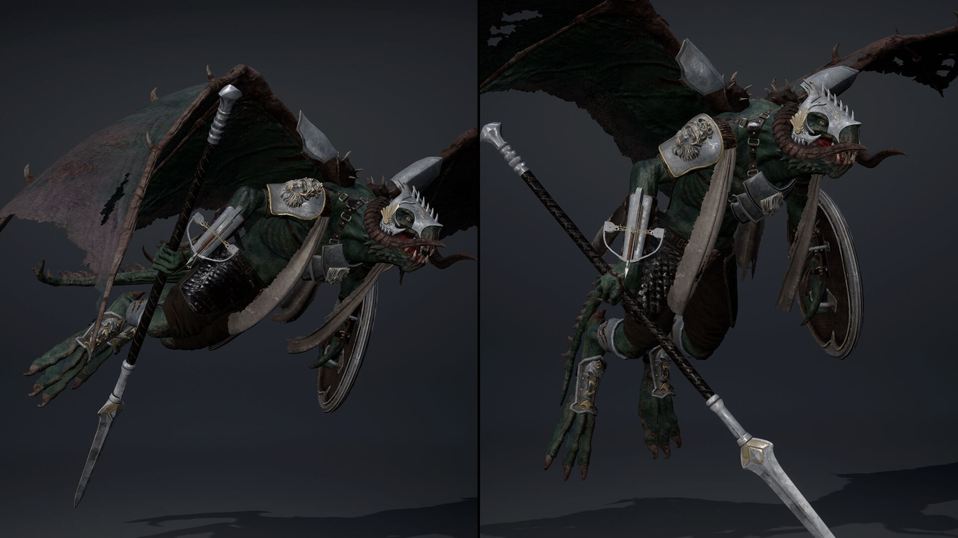 Ghost Spearman ArmWing Low-poly 3D model_17